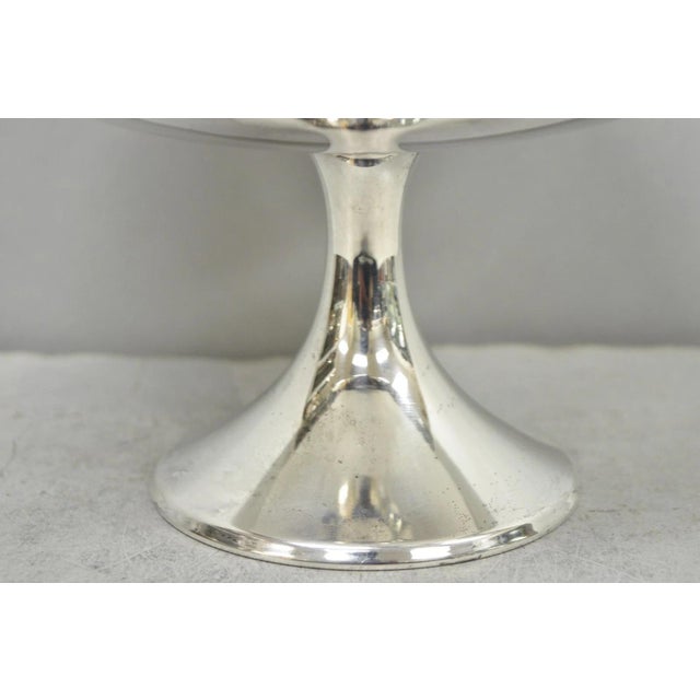 Vintage Fb Rogers Mid Century Modern Silver Plated Pedestal Fruit Bowl Compote For Sale - Image 4 of 10