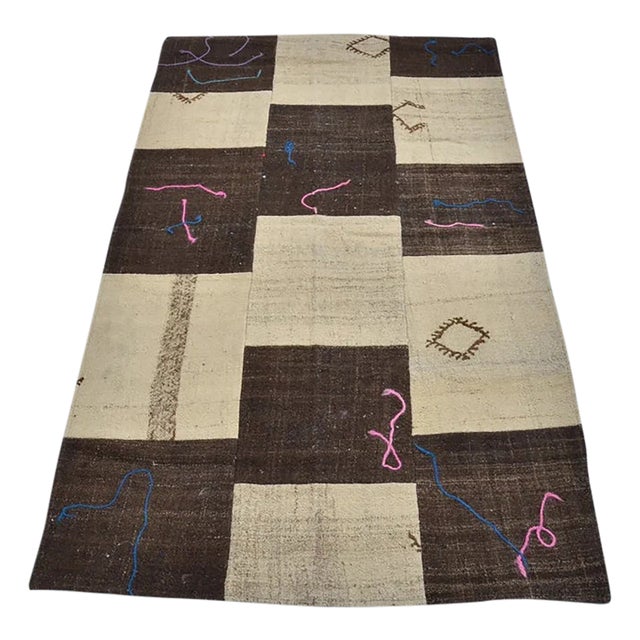 Vintage Turkish Decorative Kilim For Sale