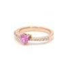 Natural 1.00 cts Pink Sapphire & 0.18 cts diamonds heart ring in 18k gold For Sale In New York - Image 6 of 18
