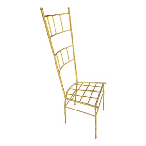 Mid 20th Century Italian Faux Bamboo Brass Gilt Chiavari Style Chair