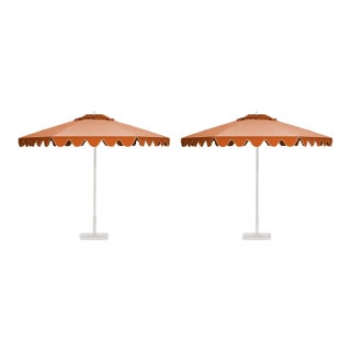 Peach Bellini 9' Patio Umbrella, Peach & Burnt Orange, Set of 2 For Sale