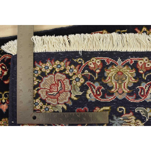 Qom Rug 2’7” X 4’9” Blue Wool Vintage Traditional Hand-Knotted Carpet For Sale - Image 10 of 10