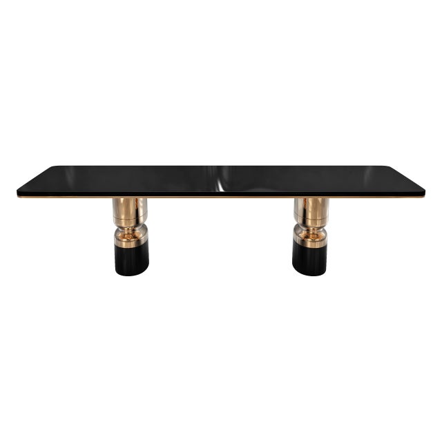 Not Yet Made - Made To Order "Aurora" Dining Table With Bronze and Stainless Steel, Handmade For Sale - Image 5 of 6