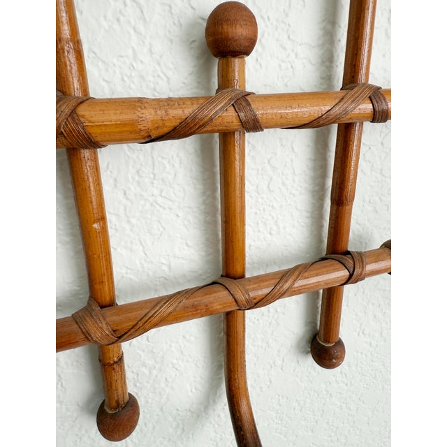 Brown Italian Bamboo & Cane Wall Hooks For Sale - Image 8 of 11