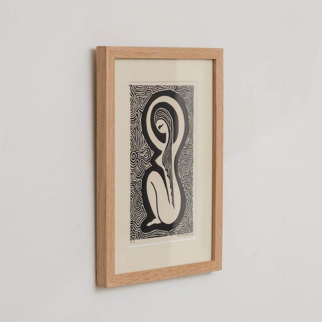 1970s French Modernist Linocut Print For Sale - Image 4 of 9