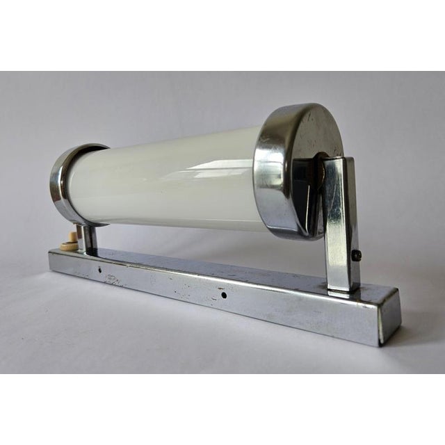 White Bauhaus Art Deco Functionalism Chrome Wall Lamp, 1930s For Sale - Image 8 of 18