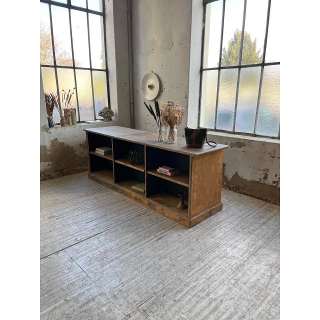 Old counter or furnished two-sided grocery store with large storage compartments. solid oak top, with its very beautiful...