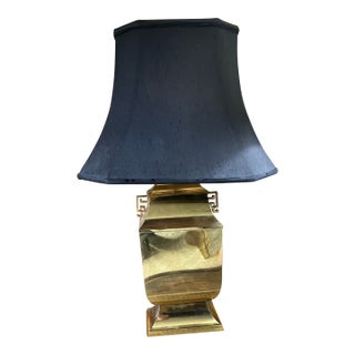1990s Hollywood Regency Greek Key Brass Lamps For Sale