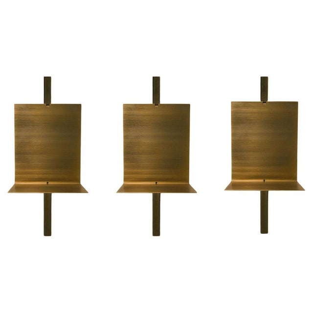 Copper Kinko Brass Shelves by Zincutec, Set of 3 For Sale - Image 8 of 8