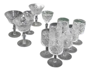 Crystal Glasses, 1950s, Set of 12