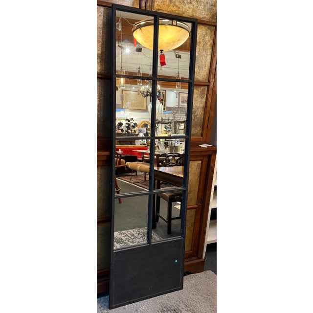 French Country Bid K Home Paned Glass Floor Mirror For Sale - Image 3 of 12