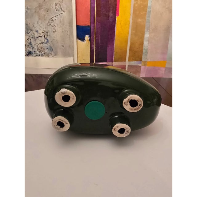Ceramic Vintage Mid Century Modern Jade Color Piggy Bank For Sale - Image 7 of 11