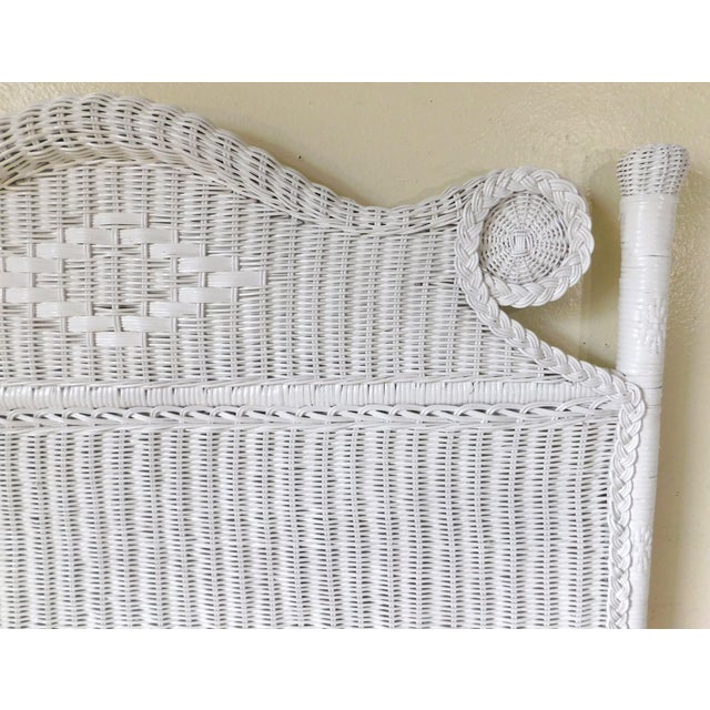 Pair Vintage C1980s Ornate White Wicker Twin Size Headboards For Sale - Image 14 of 18