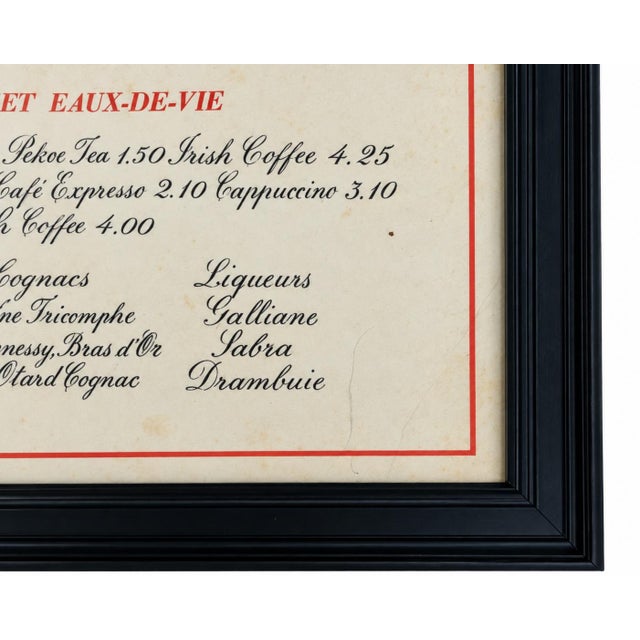 Vintage the 21 Club Nyc Restaurant Framed Dessert Menu New York City For Sale - Image 9 of 10