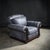 Restored Dark Charcoal Leather Sofa & Club Chair Set – Classic Rolled Arm Design For Sale - Image 9 of 11