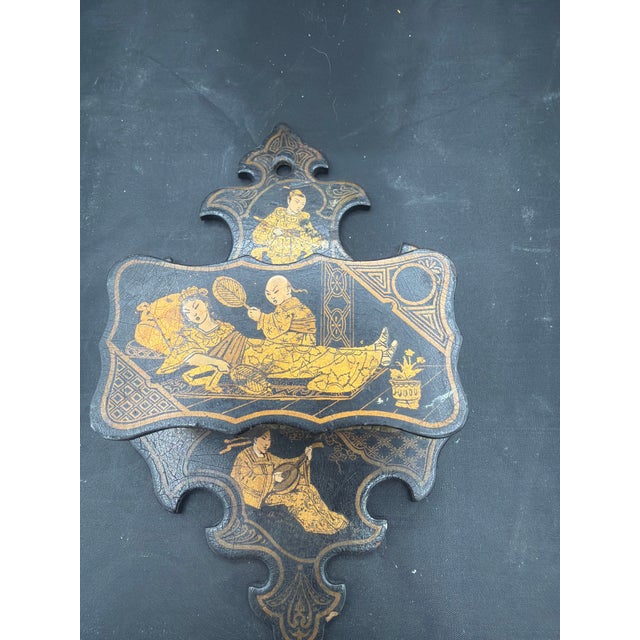 Perfect to hand next to the fireplace Matches are stored on top and struck on the bottom Handpainted in the chinoiserie style