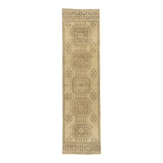Vintage Circa 1940 Turkish Oushak Runner 2ft 10in X 11ft For Sale