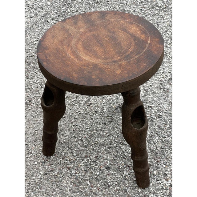 Sculptural Tripod Stool by Gabriel Lucas, Brittany, 1970 For Sale - Image 17 of 18