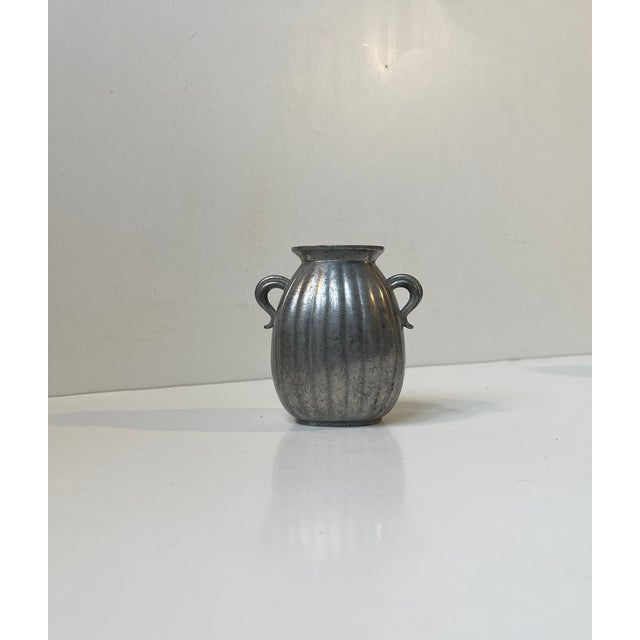1940s Art Deco Vases in Pewter from Just Andersen, 1940s, Set of 2 For Sale - Image 5 of 14