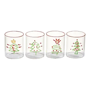 Christmas Tree Tumbler, Assorted Set of 4