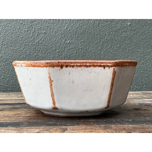 Ceramic Vintage Original Studio Pottery Octagon Bowl For Sale - Image 7 of 12