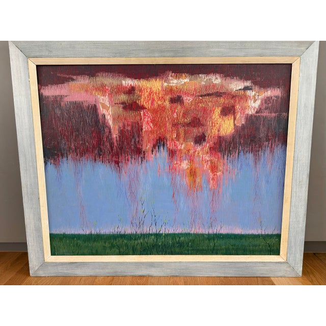 Mid Century Abstract Landscape Painting by Donald Weismann Titled "Fall Out" For Sale - Image 4 of 11