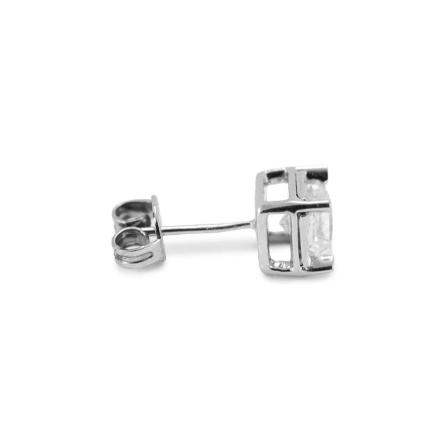 Gender: Unisex Metal Type: 14K White Gold Length: 0.25 inches Width: 5.75 mm Weight: 1.67 grams Rhodium plated 14K white...