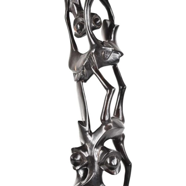 African Early 20th Century Makonde Shetani Wood Carving on Custom Base Tanzania For Sale - Image 3 of 6
