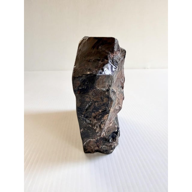 1973 René Skuta Mahogany Obsidian Lapidary Art Sculpture of Native American Archer For Sale In Cleveland - Image 6 of 13