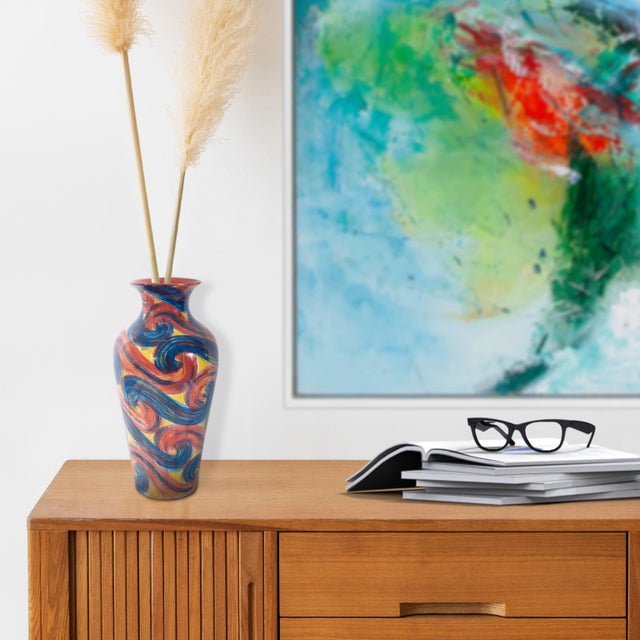 Cerise Camille Flared Ceramic Tall Vase For Sale - Image 8 of 8