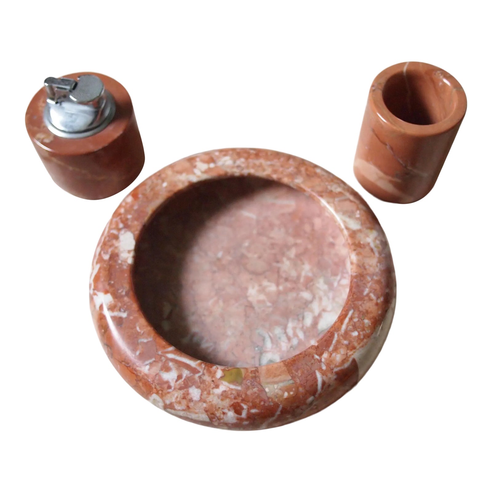 Vintage Oggetti Italian Mid-Century Modern Marble Smoking Set