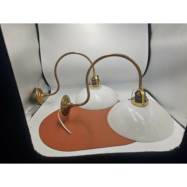 1920s Art Deco Brass and Glass Wall Lamp, 1920s For Sale - Image 5 of 10