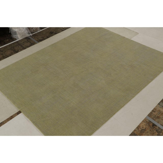 Contemporary Rug & Kilim’s Contemporary Rug in Chartreuse Green With Subtle Stripes For Sale - Image 3 of 7