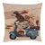 Blue Scooter Dogs Tapestry Cushion With Feather Filler - 46x46cm (18"x18") For Sale