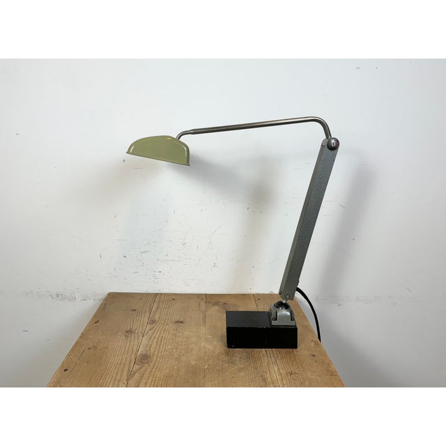 Industrial German Adjustable Flourescent Table Lamp, 1960s For Sale - Image 6 of 18