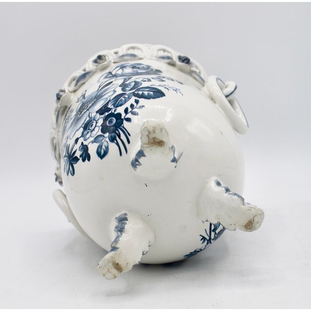 Vintage Ceramic Blue and White Planter For Sale - Image 9 of 11