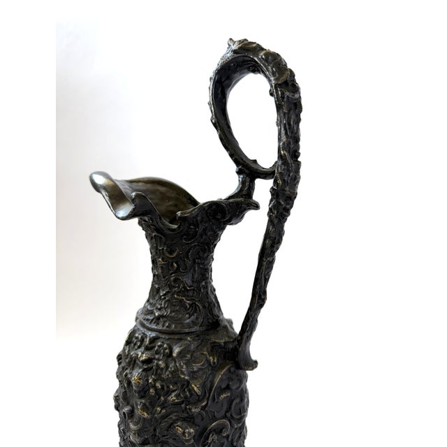Mid-20th C. Renaissance Revival Bronze Ewer With Bacchanalian Relief For Sale - Image 4 of 9