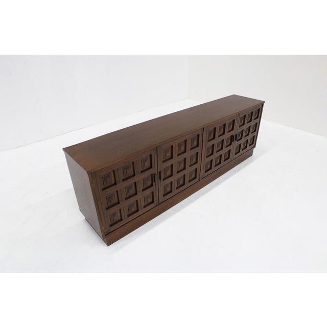 1970s Vintage Spanish Brutalist Credenza, 1970s For Sale - Image 5 of 10