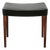 Mid-Century Danish Modern Wood and Black Leather Stool, 1960s For Sale