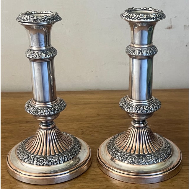 Sheffield Silver Plate & Copper Georgian Candlesticks, C. 1814 For Sale - Image 10 of 16
