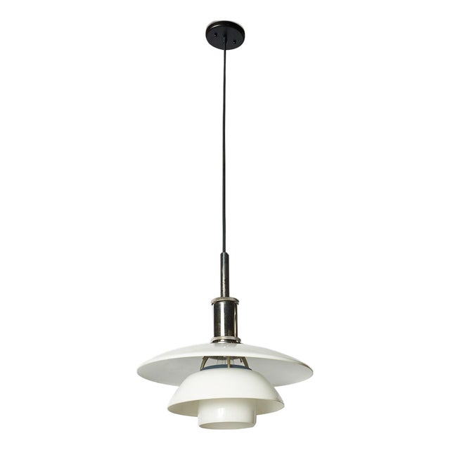 1960s Glass and Aluminum Pendant by Poul Henningsen For Sale