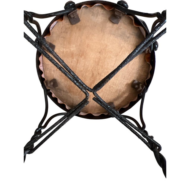 Black Antique Restored Early 20th C. Child's Twisted Wrought Iron Ice Cream Parlor Chair For Sale - Image 8 of 13
