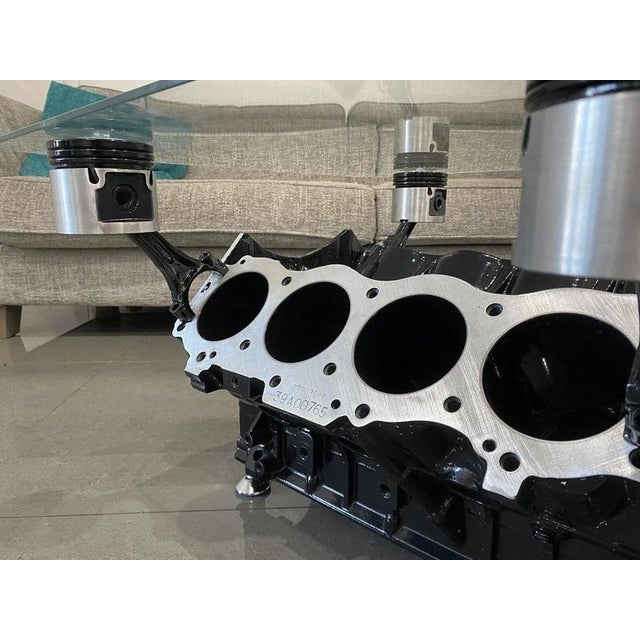 Industrial V8 Motor Block Coffee Table For Sale - Image 4 of 14