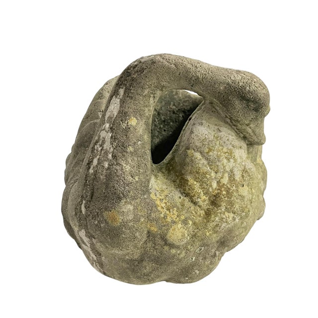 English Vintage English Concrete Swan Planter – Weathered Garden Sculpture For Sale - Image 3 of 13
