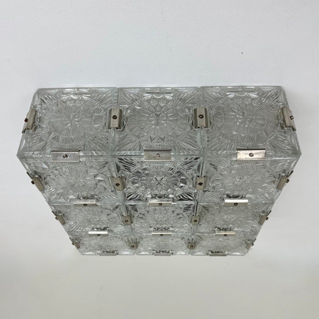 Mid-Century Glass Ceiling Lamp from Kamenický Šenov, 1970s For Sale - Image 12 of 18