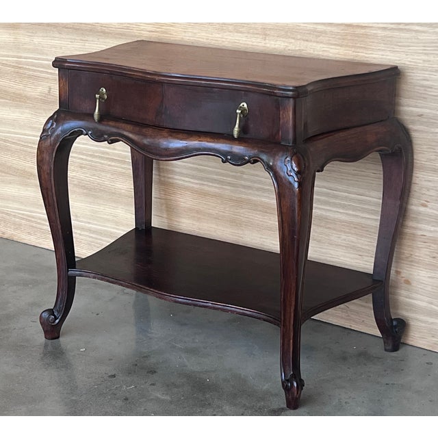 1910s French Nightstands with Drawers and Cabriole Legs, 1910, Set of 2 For Sale - Image 5 of 14