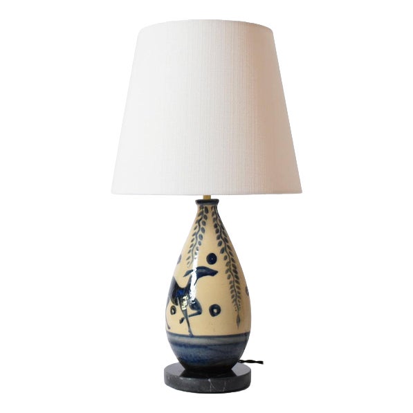 Doe Pattern Primavera Ceramic Lamp, 1930s For Sale