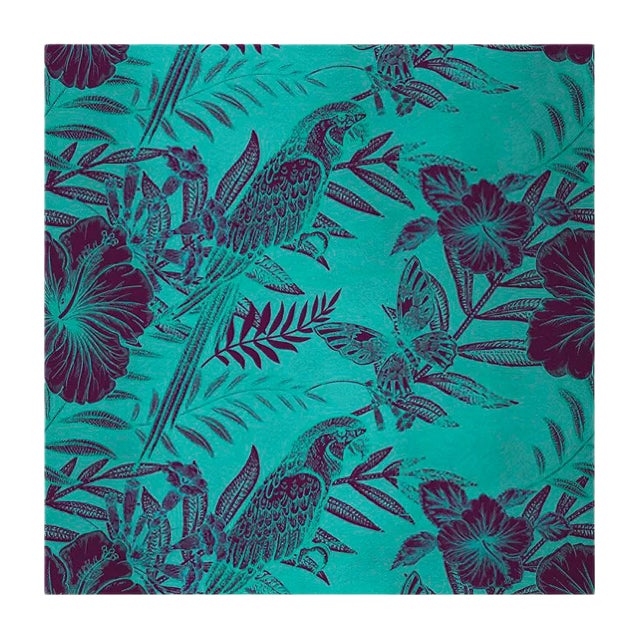 Parrots 3 Fabric Wall Covering by Chiara Mennini for Midsummer-Milano For Sale