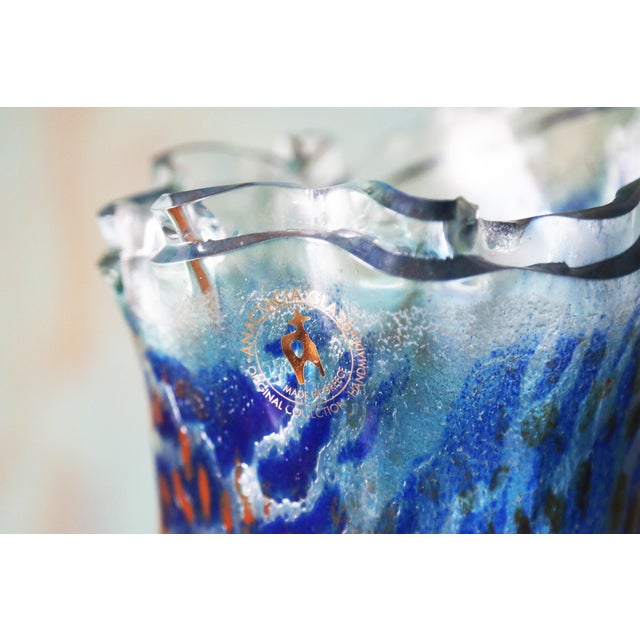 Glass Anactacia Glass Double Ribbon Art Vase Handmade in Greece 10" For Sale - Image 7 of 9