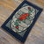 1890s Gray Blue Medallion Folk Art Antique American Hooked Woven Wool Small Rug For Sale In New York - Image 6 of 8